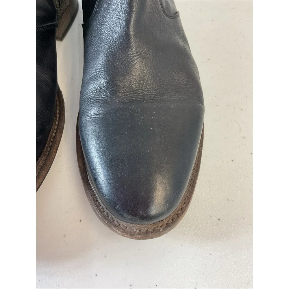 Mens Freebird by Steven Douglas‎ Boot Size 13 Leather black Zip Grunge Biker